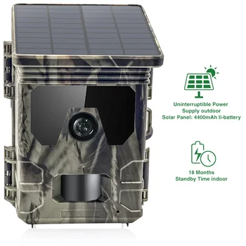 24MP 1080P Слънчева панелна ловна камера Инфрачервено наблюдение за нощно виждане Камера за проследяване на диви животни Камера за видео фоторекордер