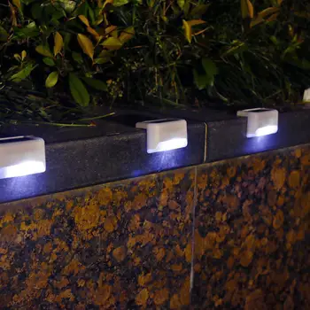 4pcs LED слънчева пътека стълбищни светлини открит градина пейзаж лампа стълбищни светлини