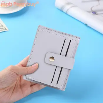 Дамски портфейл Прост масивен кожен мулти-слотове Малък държач за чанта за карти