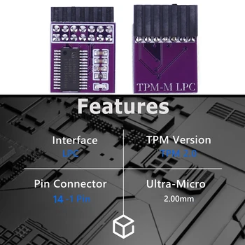 14Pin Модул за сигурност на криптирането LPC интерфейс GC-TPM2.0 Поддръжка на отдалечени карти Мулти-бранд дънна платка Mini за тест за надстройка на WIN11