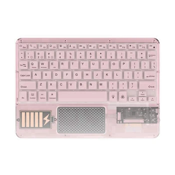 Безжична сензорна клавиатура Клавиатура с подсветка RGB клавиатура Прозрачна кристална Bluetooth клавиатура Универсална за компютър