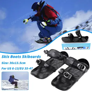 Мини ски кънки за сняг The Short Skiboard Snowblades Висококачествени регулируеми автомати Преносими ски обувки Snow Board 미니 스키
