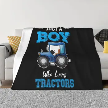 Просто момче, което обича трактори хвърлят одеяло одеяло диван одеяла за бебе