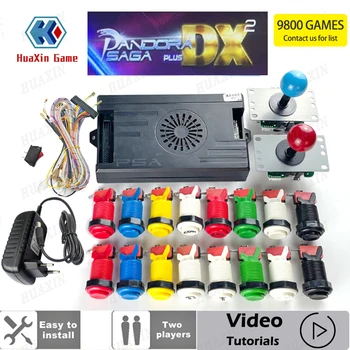 Pandora Saga DX 9800 In 1 Box Kit Copy SANWA джойстик, HAPP бутон DIY аркадна машина Домашен шкаф с урок