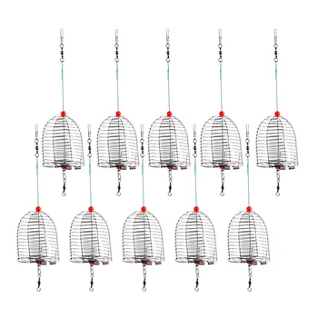 10PCS риболовна стръв кошница риболов капан клетка от неръждаема стомана риболовни консумативи