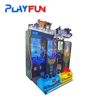 PlayFun монета експлоатирани котка и мишка закрит шофиране игра деца карам кола състезателни скорост дрейф аркадна семейство обратно изкупуване игра машина