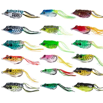 Hengjia 18pcs Multi Color Frog Lure Kit Изкуствени 3D реалистични примамки Плаваща риболовна стръв
