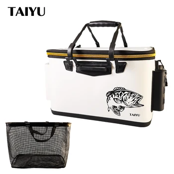 TAIYU Многофункционална голяма рибарска кофа с чанта за жива риба EVA Сгъстяване на рибна кофа Преносим резервоар за вода Риболов Tackle Box