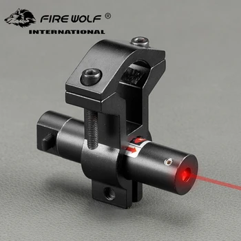 FIRE WOLF Мини тактически лов Red Dot лазерни зрителни обхвати Регулируем цев пистолет с универсална лазерна показалка за монтиране