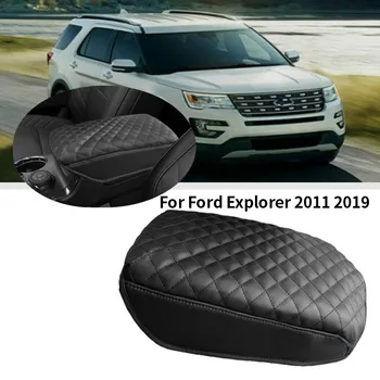 Auto Center Console Подлакътник възглавница екологични влакна кожено покритие за Ford Explorer 2011 2012 2013 2014 2015 2016 2017 2019
