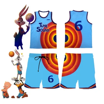 Movie баскетбол Детски Джърси Жилетка Риза Шорти Cosplay James Tune Squad Suit Лято Момчета Момичета Мода Спортно облекло Дрехи