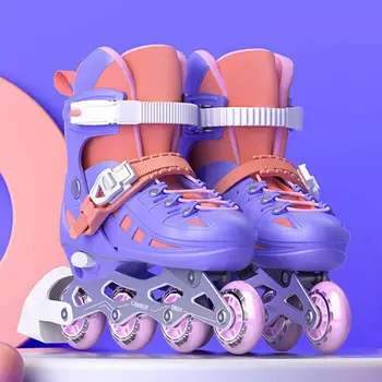 Inline кънки обувки комплект с каска коляното лакът подложки начинаещи професионални 6-12 години деца ролкови кънки за открит спорт
