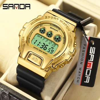 SANDA цифров часовник мъже военна армия спорт дата ръчен часовник топ марка луксозен LED хронометър водоустойчив мъжки електронен часовник 2127
