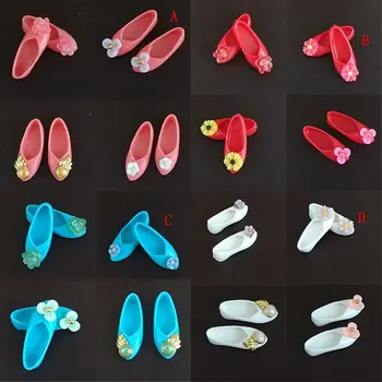 1Pair древни плоски обувки висококачествени сладки смесени стил цветни обувки платформа за кукли Барби аксесоари Детски подаръци