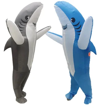 Възрастни сини акули надуваеми костюми Хелоуин аниме косплей костюм морска риба сива акула талисман фантазия парти ролева игра Disfraz