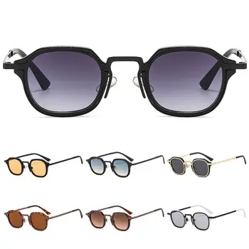 UV400 защита Малки квадратни слънчеви очила ретро Y2K метална рамка очила шофиране слънчеви очила за жени & мъже