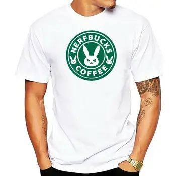 Мъжка тениска Nerfbucks кафе за мъж О-образно деколте върховете D.Va мъж (SizeS-6XL) тениска