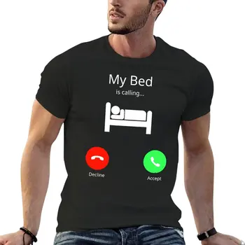 Леглото ми се обажда Тениска с екран на телефона тежка категория тениски сладък върховете мъжки дрехи