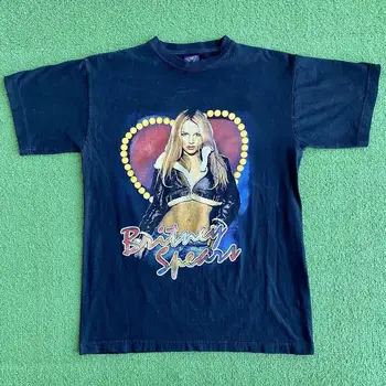 Vintage Britney Spears 2004 Rap Tee Onyx Tour Черна тениска Medium