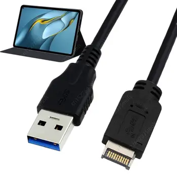 40CM USB тип E мъжки към USB 3.0 тип A мъжки адаптер удължителен кабел с винтов панел конектор кабел 5Gbps за дънна платка