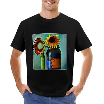 Слънчогледи почит 2 тениска тениска за момче бързо сушене риза графика тениска големи и високи тениски за мъже