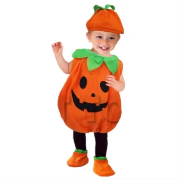 1-6 години Хелоуин Бебе Детски дрехи Тиквен фенер Косплей костюм Джак-о-фенер момичета момчета бебешки дрехи комплекти Хелоуин