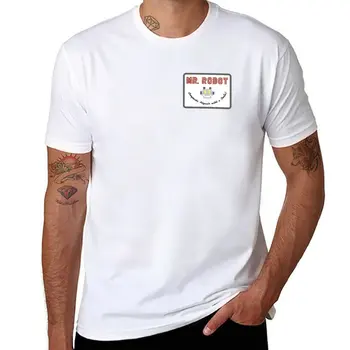 New Mr. Robot Patch Tee T-Shirt извънгабаритни тениски спортни фен тениски мъжки дрехи мъжки смешни тениски