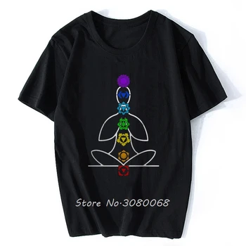 Чакра Йога Медитация Будистки Намасте Духовни мъже Дамски тениски Карикатура T Shirt Мъже Унисекс Нова модна тениска Tops