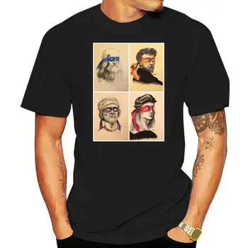 Fashion Men T shirt Renaissance Ninja Artists Poster Style Pop Art T Shirt Men Cotton Tshirt Hip Hop Tees Harajuku Streetwear