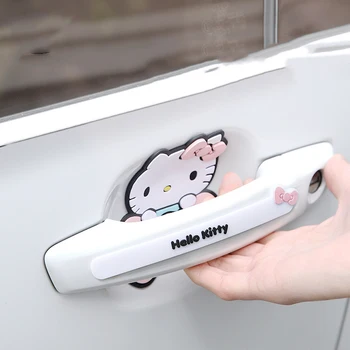 Аниме Sanrio кола врата броня стикери Hello Kittys аксесоари сладък Kawaii кола врата дръжка защита декорация играчки момичета подарък