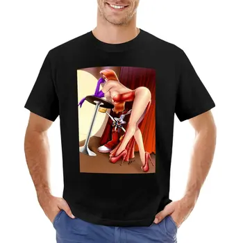 Джесика Заешка тениска момчета тениски Извънгабаритни тениски черни тениски мъжки графични тениски големи и високи