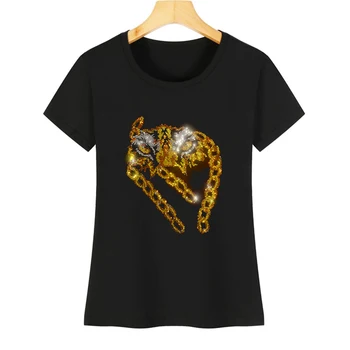 Модна тениска нова флаш бормашина тигрова глава 2023 лятна тениска с къс ръкав кристален печат гореща бормашина памучна риза жени