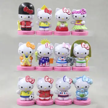 Sanrio фигура Hello Kitty пътуване до страни серия карикатура модел декоративни аксесоари сладък играчка подаръци за момичета аниме фигура