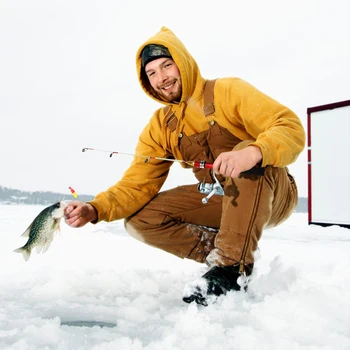 Въдица за риболов на лед Преносим зимен полюс за риболов на лед Неплъзгаща се дръжка Риболовен полюс Сгъваем ултралек риболовен прът за риболов