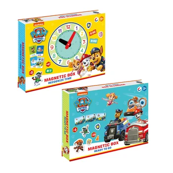 Патрулна лапа играчка магнитни стикери за интелигентност на децата Digital Time Cognition Cartoon Pattern Puzzle Magnetic Stickers