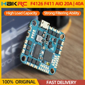 HAKRC F4126 F411 AIO полетен контролер FC BLHELI_S 20A / 40A ESC 2-6S вграден барометър токов сензор за RC FPV състезателен дрон