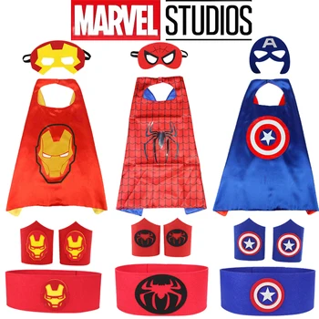 Marvel Spiderman Kids Superhero Capes Set and Wristbands Kids Costumes Halloween Christmas Cosplay Dress Up Boys Girls Подаръци Нови