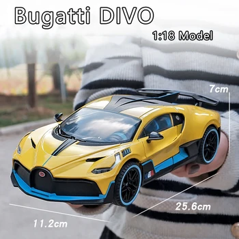 1:18 Bugatti Divo сплав кола модел симулация звук и светлина дръпнете назад играчка кола метална спортна кола момчета колекция орнаменти подарък