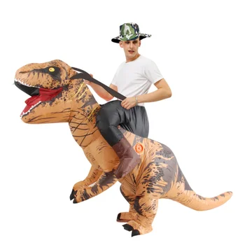 Brown Carry on Me Надуваеми костюми за динозаври Хелоуин Cosplay T-Rex костюм Walking Mascot Disfraz за възрастен мъж жена