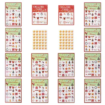 37pcs 24 играчи Коледни игри за подаръци Бинго карти за деца клас парти консумативи