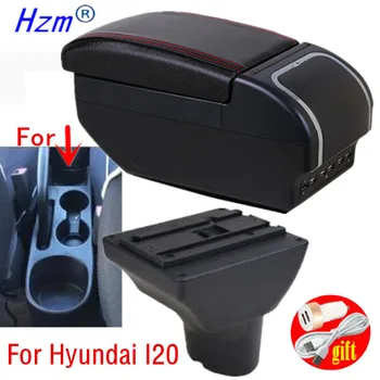 За Hyundai I20 Подлакътник 2012-2018 Интериорни части специални Ретрофит части Кола Подлакътник кутия Център Кутия за съхранение USB LED