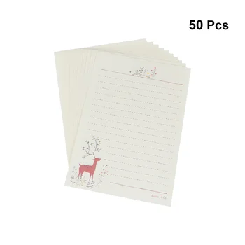 50 листа Коледна канцеларска хартия Бланка за елени Хартия за писане на стихотворения Текстове на песни Писма Офис бележки Сватба