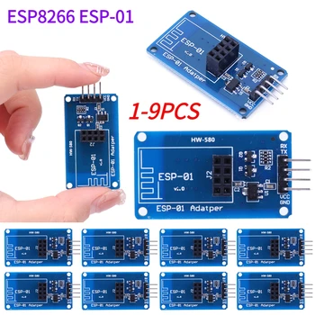 1-9PCS ESP8266 ESP-01 сериен WiFi безжичен адаптер модул 3.3V 5V ESP01 поддръжка WPA / WPA2 режим на сигурност съвместим за Arduino