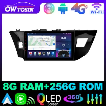 Owtosin QLED 1280*720P 8Core 8+128G Android автомобилно радио за Toyota Corolla Auris E170 Levin 2012-2016 GPS CarPlay 4G LTE Autoradio