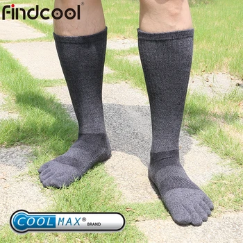 Findcool Crew Toe чорапи 2 чифта мъже жени атлетично бягане туризъм Coolmax омекотени чорапи с пет пръста дишаща лека