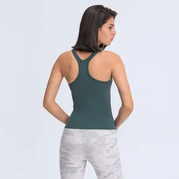Жените тънък фитнес резервоар с подложки лого еластична йога изрязани плюс размер тренировка върховете женски меки бягане фитнес дрехи спортно облекло