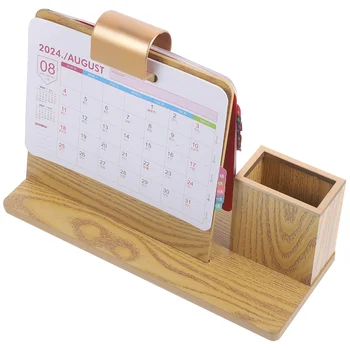 Дървен календар за съхранение Държач за съхранение Бюро Календар Стойка Календар Sundries кутия за съхранение