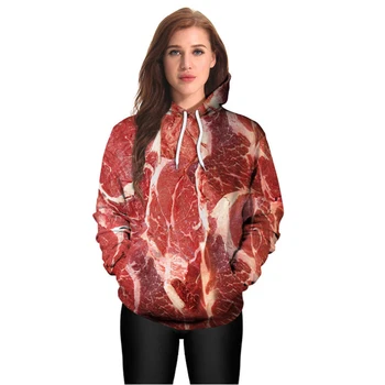 Bionic свинско модел и зеленчук + говеждо модел 3d цифров печат сурово месо качулка риболов ловни палта якета