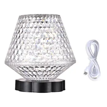  LED кристал настолна лампа димиране 16 цвята докосване таблица лампа USB захранва акрилна маса светлина стая светлини