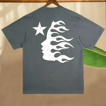 Качествен O-образен художествен портретен печат Марка Мъже тениска с къс ръкав Къс връх за мъже Лятно улично облекло TopTee риза Homme